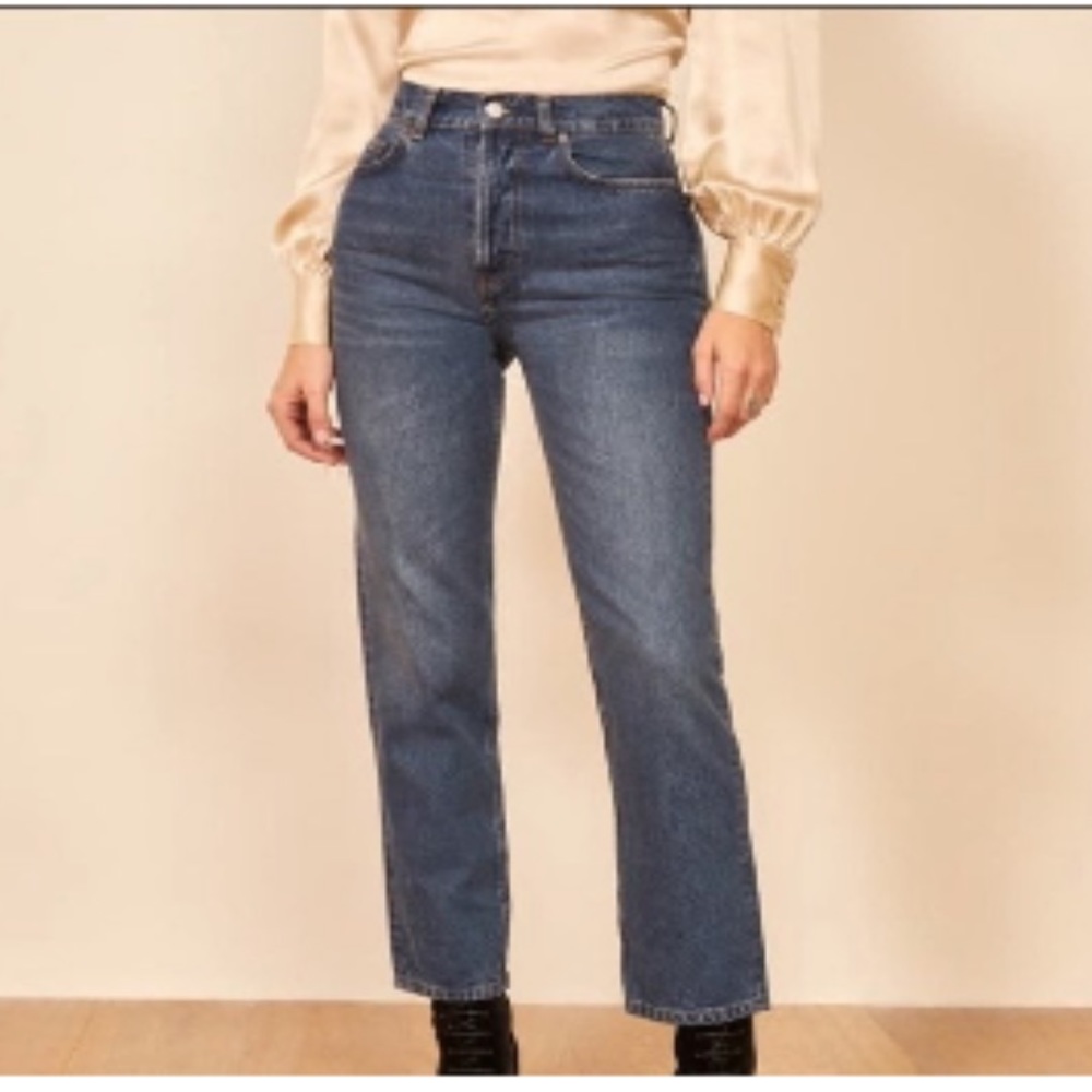 Reformation Cynthia High rise straight jeans (Teton wash)